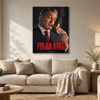 Tulsa King Metal Poster, Sylvester Stallone Cigar Portrait Wall Art