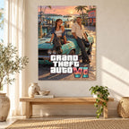 GTA VI Sunrise Marina Metal Poster