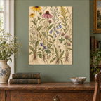 Vintage Botanical Wildflowers Metal Wall Art — featured view in a styled interior