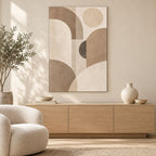 Neutral Beige Abstract Wall Art on Metal — featured view in a styled interior