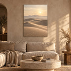 Neutral Desert Horizon Landscape Metal Wall Art — featured view in a styled interior