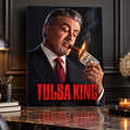 Tulsa King Metal Poster, Sylvester Stallone Cigar Portrait Wall Art
