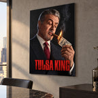 Tulsa King Metal Poster, Sylvester Stallone Cigar Portrait Wall Art