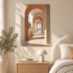 Modern Architectural Arches Metal Wall Art — displayed in a modern living room