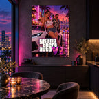 GTA VI Vice City Neon Metal Poster