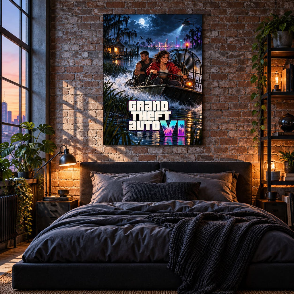 GTA VI Midnight Wetlands Metal Poster