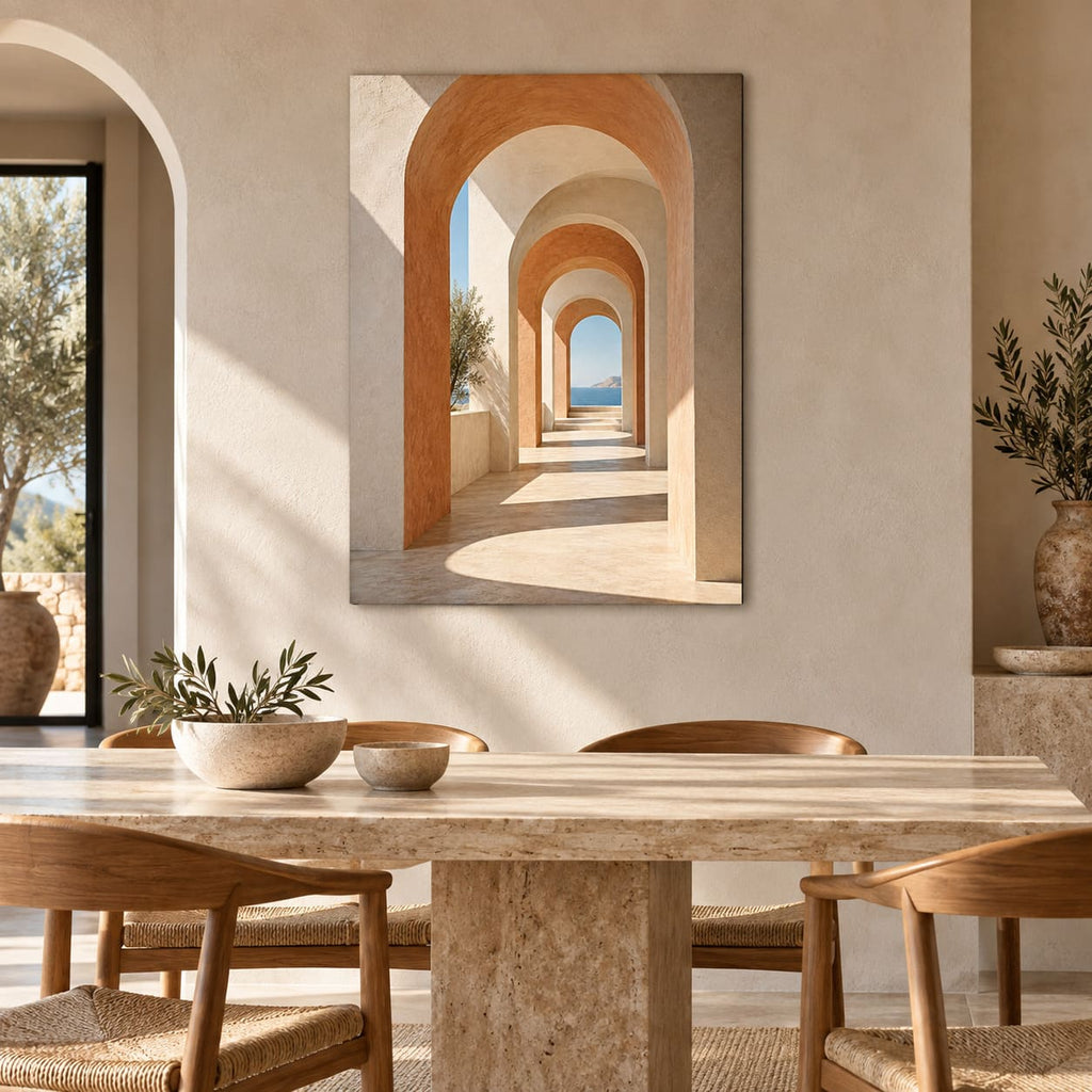 Modern Architectural Arches Metal Wall Art — displayed as frameless wall decor