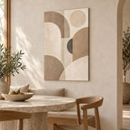 Neutral Beige Abstract Wall Art on Metal — displayed as frameless wall decor