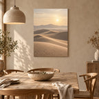 Neutral Desert Horizon Landscape Metal Wall Art — displayed as frameless wall decor