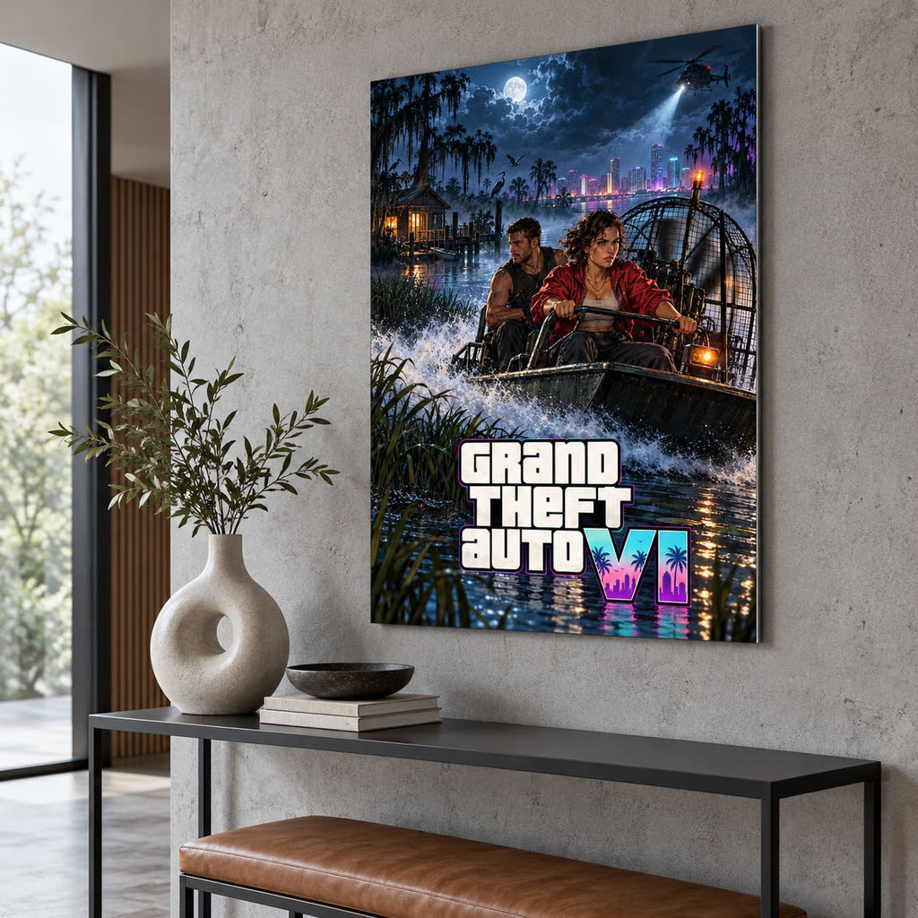 GTA VI Midnight Wetlands Metal Poster