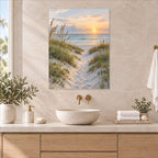 Coastal Beach Path Metal Wall Art — styled interior lifestyle view