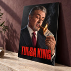 Tulsa King Metal Poster, Sylvester Stallone Cigar Portrait Wall Art