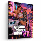 GTA VI Vice City Neon Metal Poster