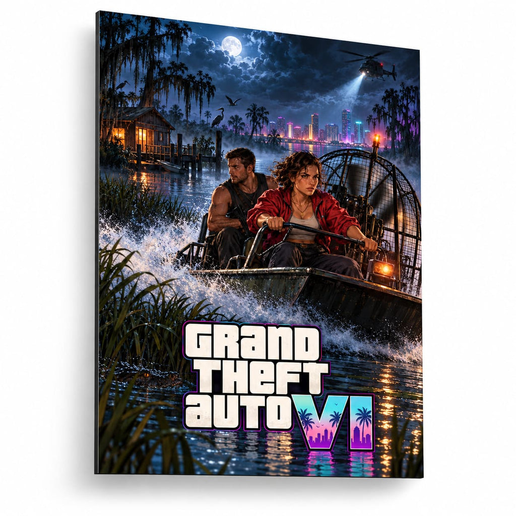 GTA VI Midnight Wetlands Metal Poster