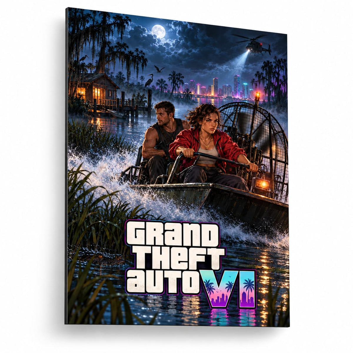 GTA VI Midnight Wetlands Metal Poster