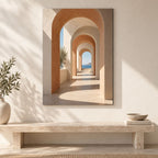 Modern Architectural Arches Metal Wall Art — close-up lifestyle view