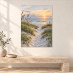 Coastal Beach Path Metal Wall Art — close-up lifestyle view