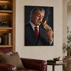 Sylvester Stallone Cigar Poster on Metal, Dark Portrait Wall Art