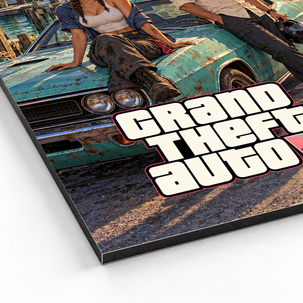 GTA VI Sunrise Marina Metal Poster