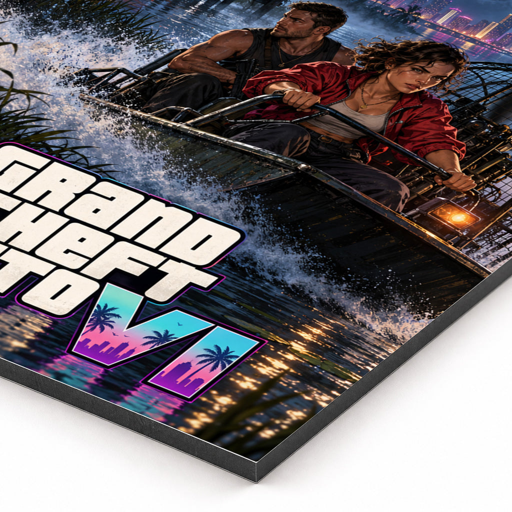 GTA VI Midnight Wetlands Metal Poster