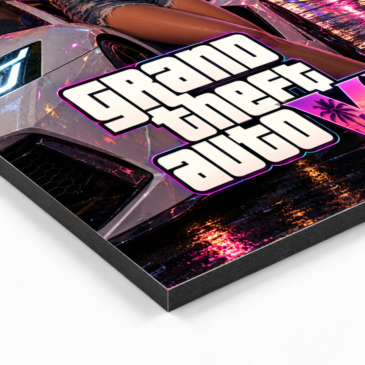 GTA VI Vice City Neon Metal Poster