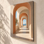 Modern Architectural Arches Metal Wall Art — side-angle view showing the thin aluminum panel