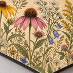 Vintage Botanical Wildflowers Metal Wall Art — macro detail of the UV-printed aluminum surface