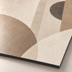 Neutral Beige Abstract Wall Art on Metal — macro detail of the UV-printed aluminum surface