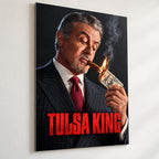 Tulsa King Metal Poster, Sylvester Stallone Cigar Portrait Wall Art