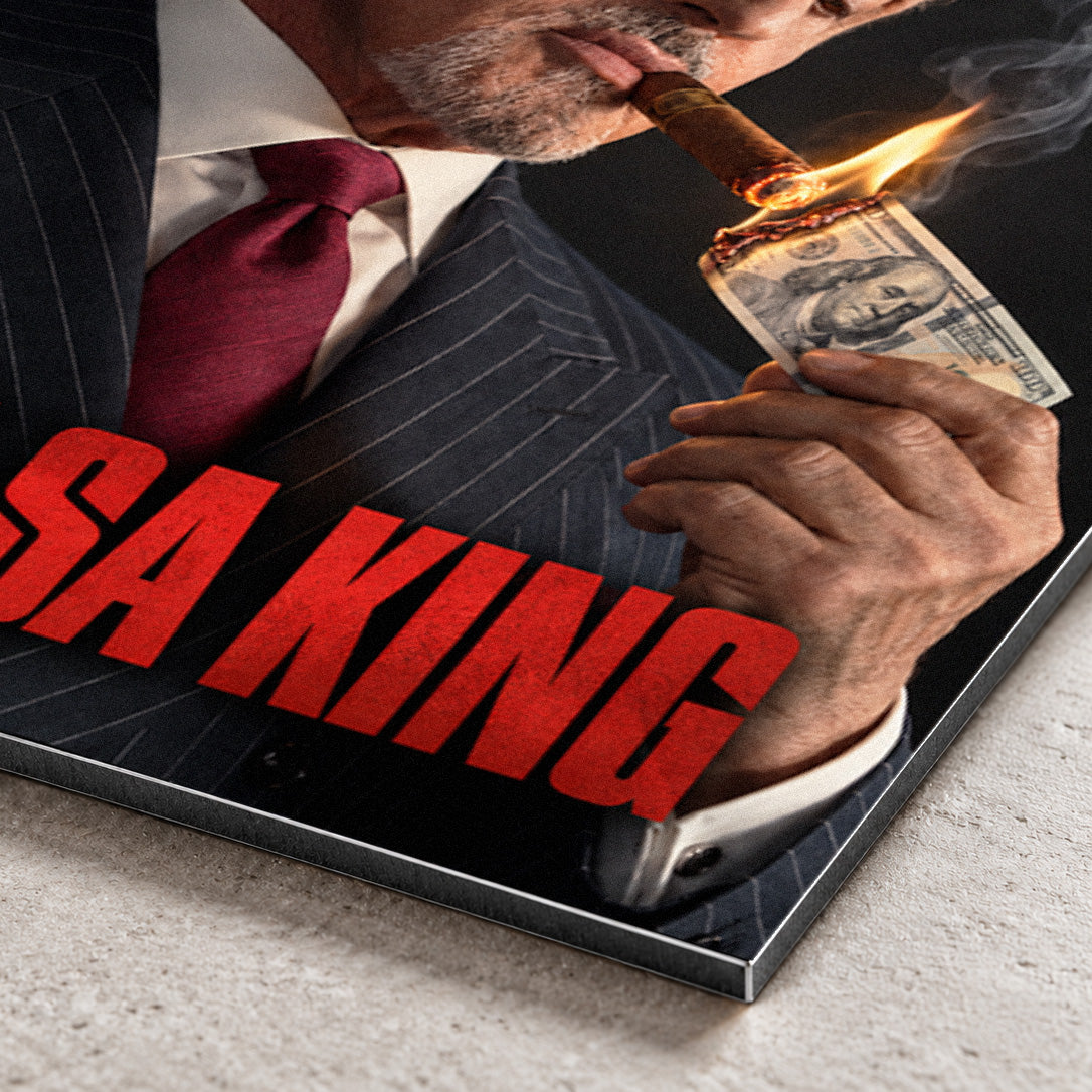 Tulsa King Metal Poster, Sylvester Stallone Cigar Portrait Wall Art