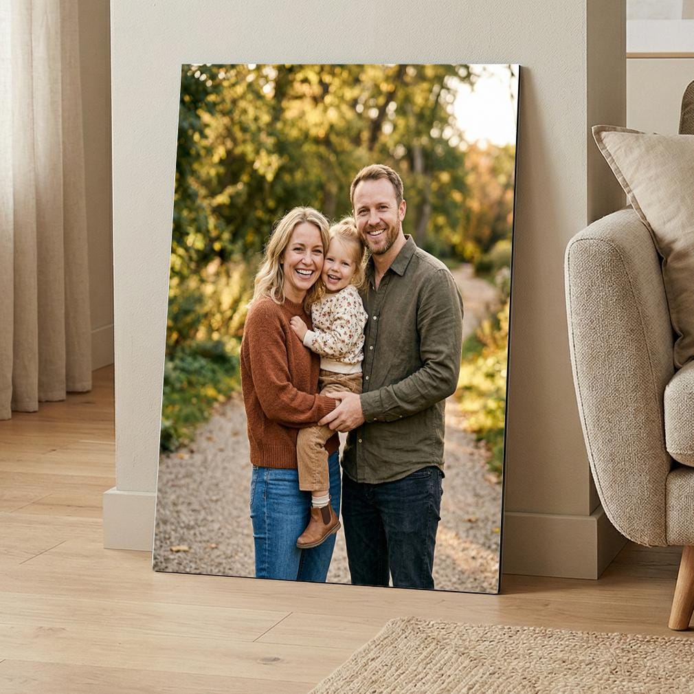 Custom Family Photo Metal Print – premium aluminum metal wall art, product image 1