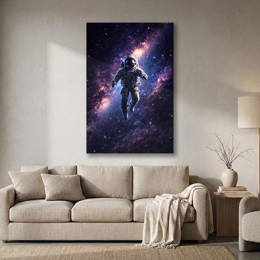 Astronaut Galaxy Metal Wall Art – premium aluminum metal wall art, product image 9