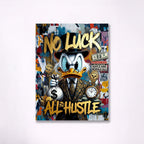 No Luck All Hustle Scrooge McDuck Metal Wall Art – premium aluminum metal wall art, product image 3