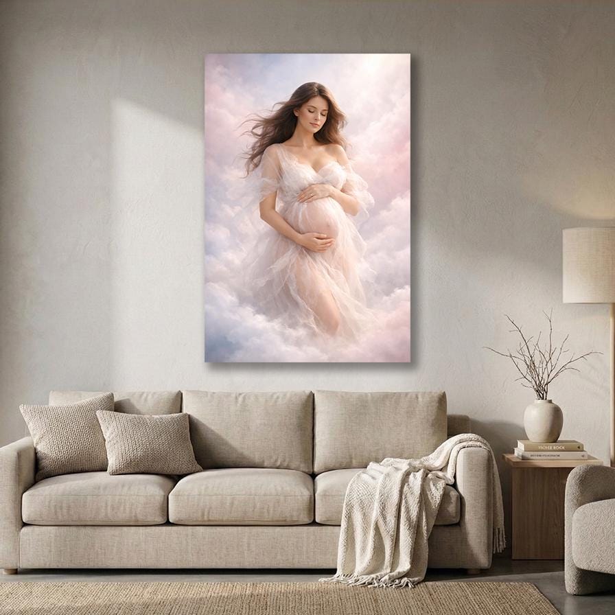 Portrait de grossesse personnalisé sur métal d’après votre photo – décoration murale premium en aluminium, image produit 10