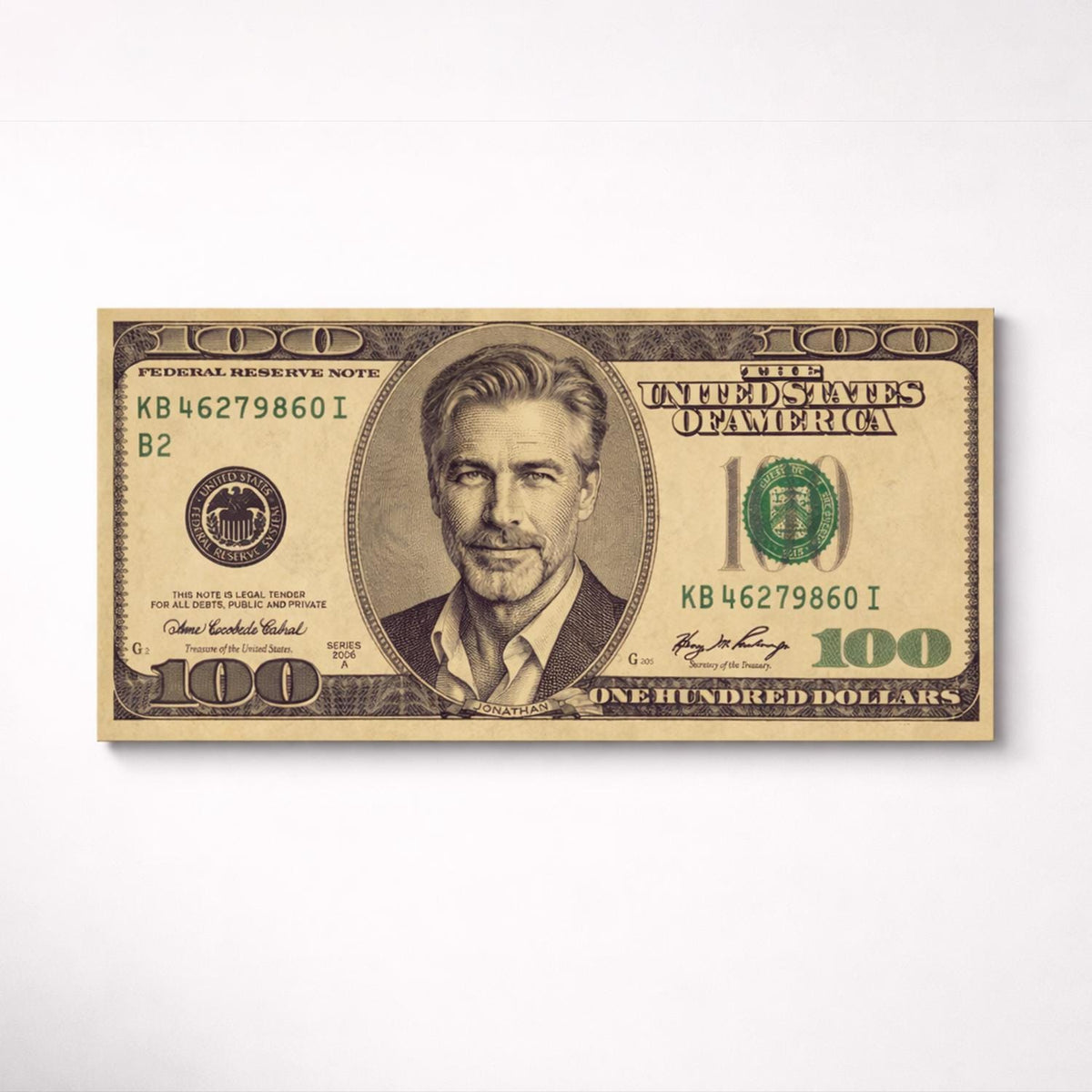 Custom Dollar Bill Portrait on Metal from Your Photo – premium aluminum metal wall art, product image 4