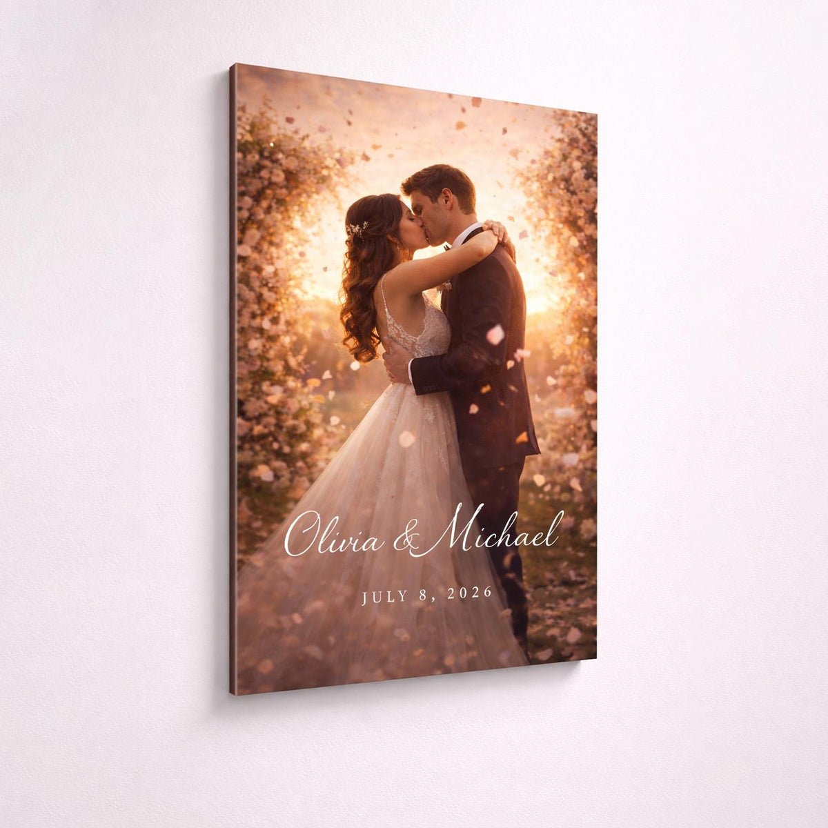 Custom Wedding Portrait on Metal from Your Photo – premium aluminum metal wall art, product image 3