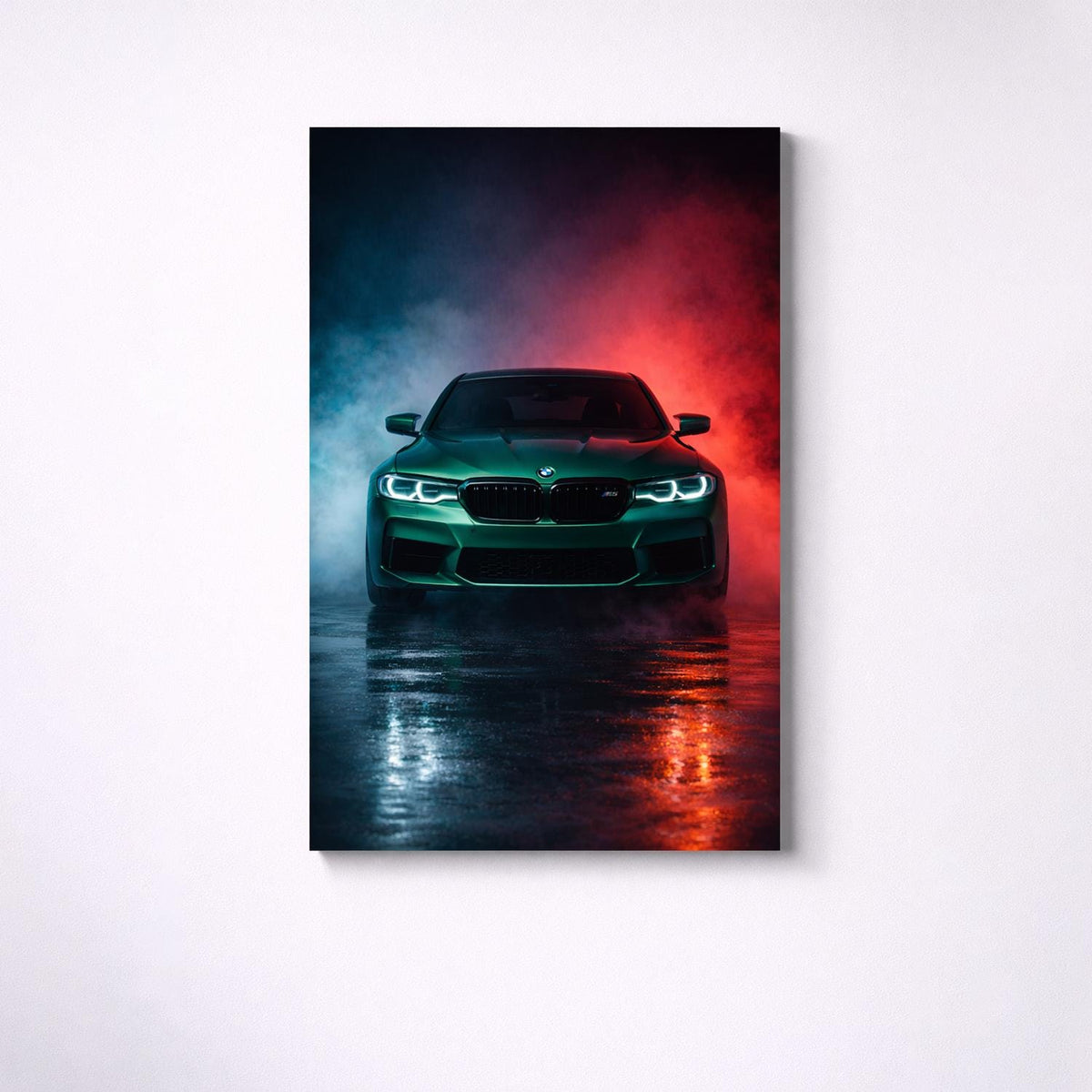 BMW M5 F90 Metal Wall Art – Neon Sports Car Poster – premium aluminum metal wall art, product image 3
