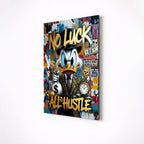 No Luck All Hustle Scrooge McDuck Metal Wall Art – premium aluminum metal wall art, product image 5