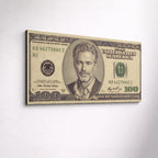 Retrato personalizado tipo billete en metal desde tu foto – arte mural premium de aluminio, imagen del producto 3