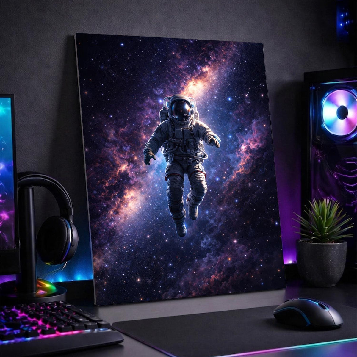 Astronaut Galaxy Metal Wall Art – premium aluminum metal wall art, product image 1