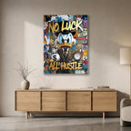 No Luck All Hustle Scrooge McDuck Metal Wall Art – premium aluminum metal wall art, product image 10