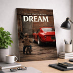 Motivations-Metallbild „Alles beginnt mit einem Traum“ – hochwertiges Aluminium-Wandbild, Produktbild 1