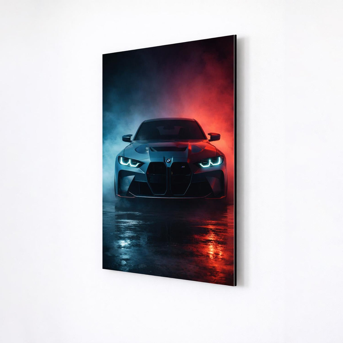 BMW M4 G82 Metal Wall Art – Neon Sports Car Poster – premium aluminum metal wall art, product image 4