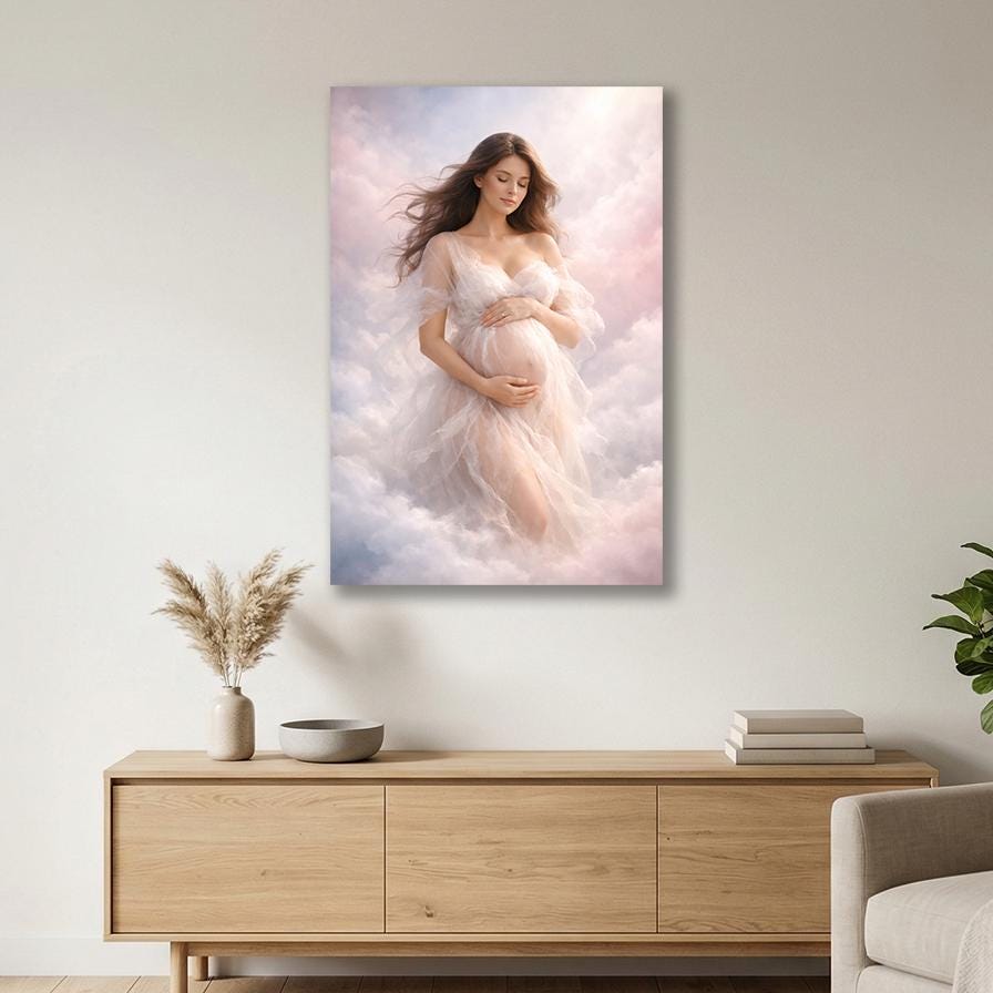 Portrait de grossesse personnalisé sur métal d’après votre photo – décoration murale premium en aluminium, image produit 9