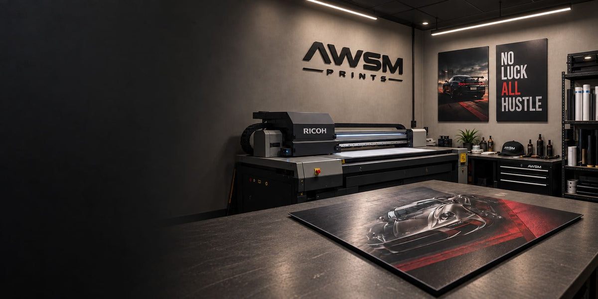 Premium metal poster manufacturing at AWSM Prints