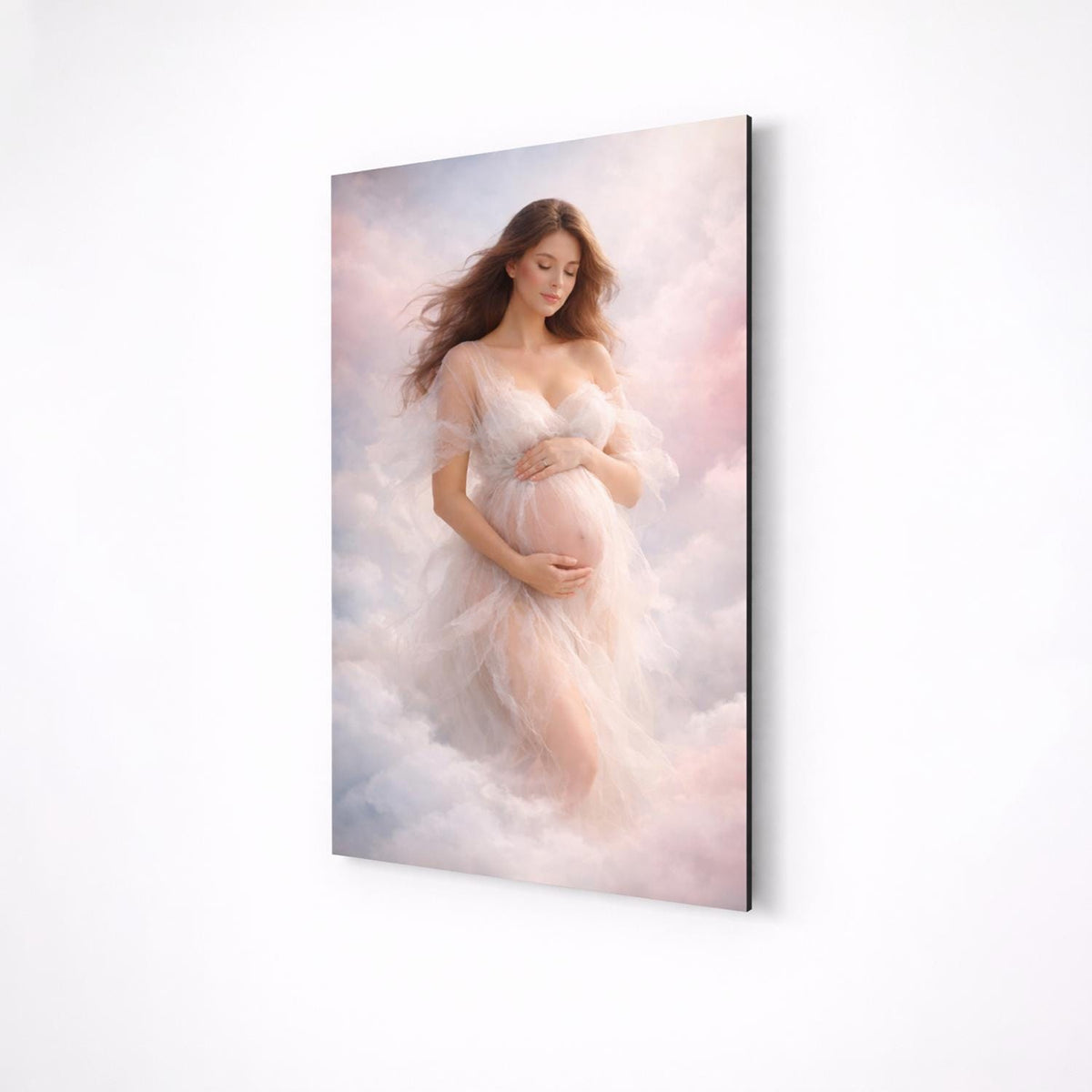 Custom Maternity Portrait on Metal from Your Photo – premium aluminum metal wall art, product image 5
