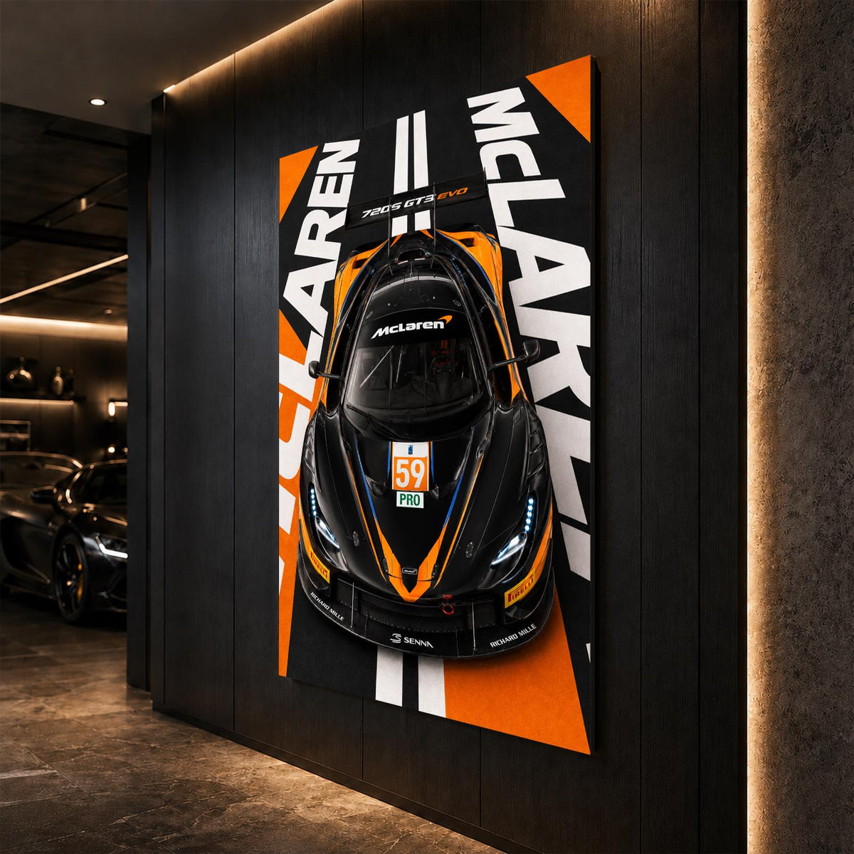 McLaren 720S GT3 Metal Wall Art – premium aluminum metal wall art, product image 2