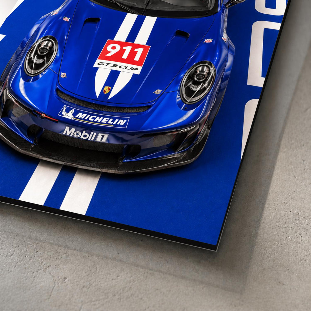 Porsche 911 GT3 RS Metal Wall Art — премиальный настенный постер на алюминии, изображение товара 3