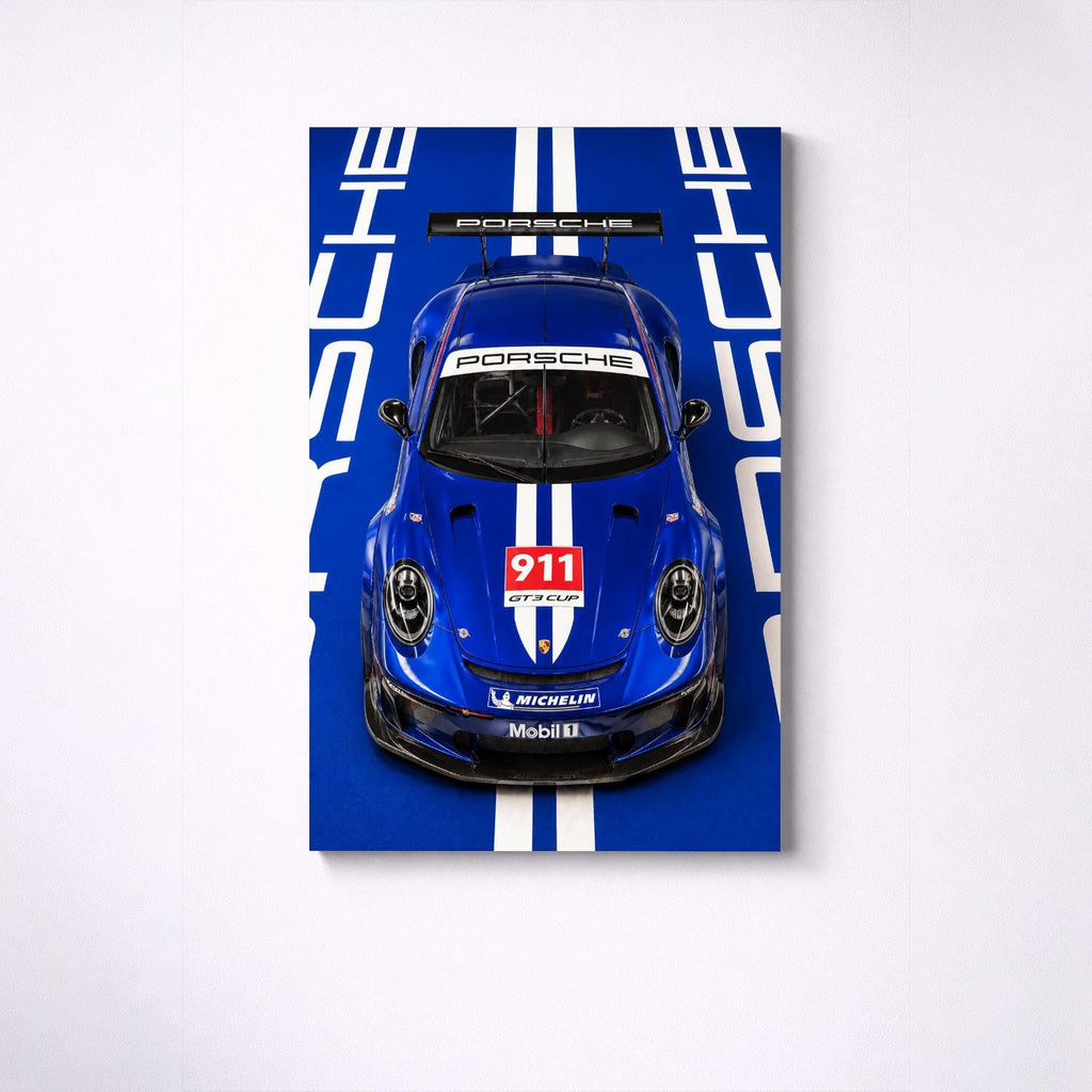 Porsche 911 GT3 RS Metal Wall Art — премиальный настенный постер на алюминии, изображение товара 8