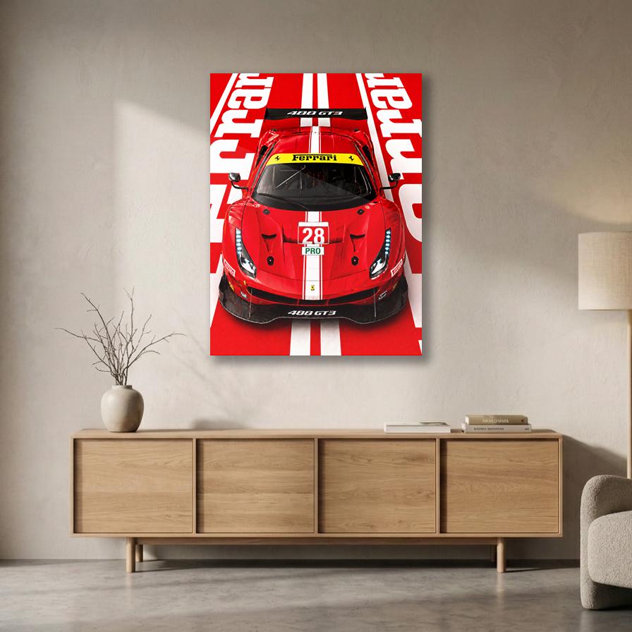 Ferrari 488 GT3 Metal Wall Art — премиальный настенный постер на алюминии, изображение товара 10